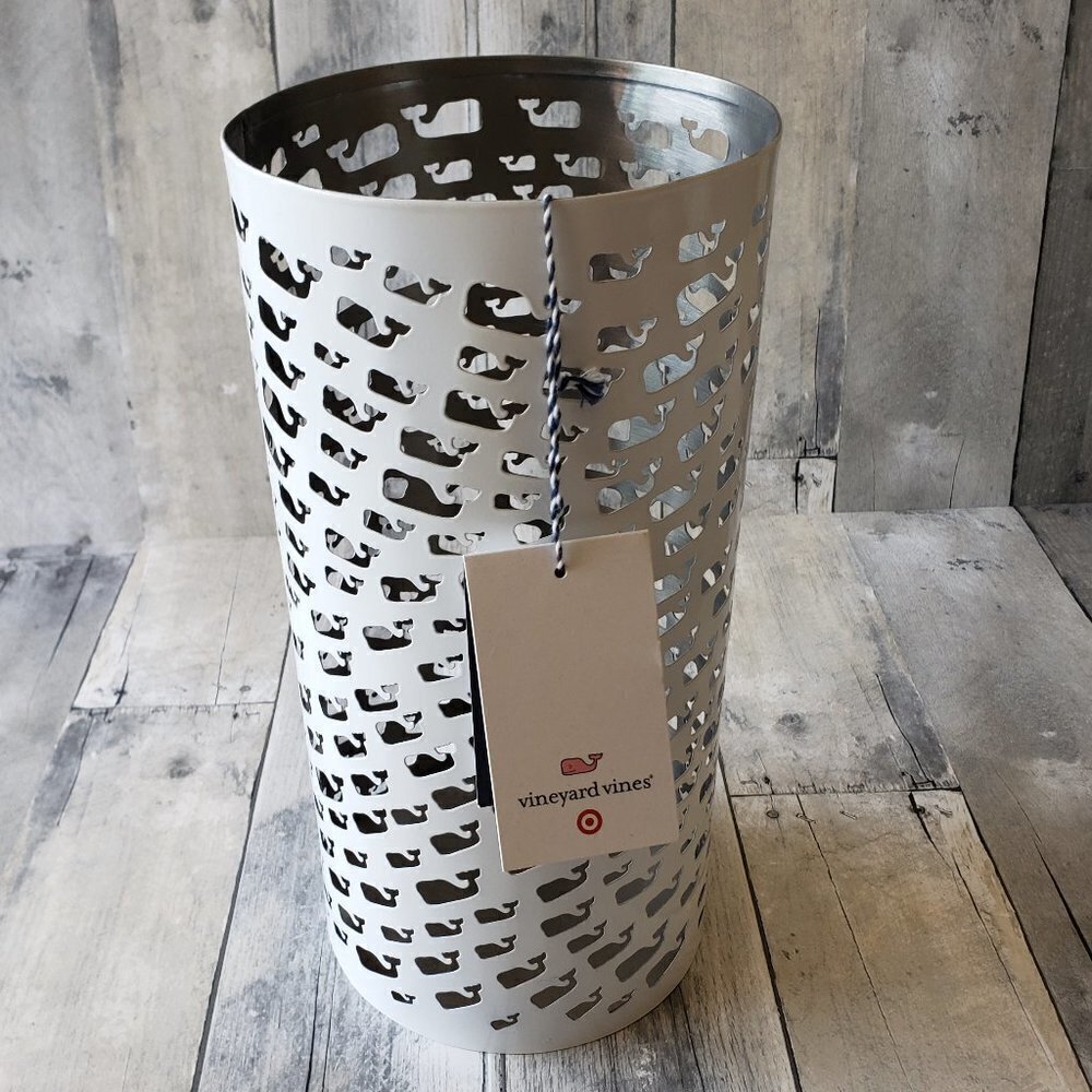 NWT - Vineyard Vines Whale Metal Cutout Lantern 12" x 6"